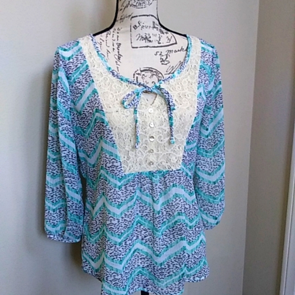 No Boundaries Sheer Romantic Blouse